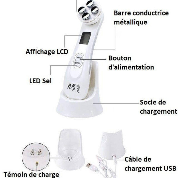 Masseur 5 en 1 à lumière haute fréquence