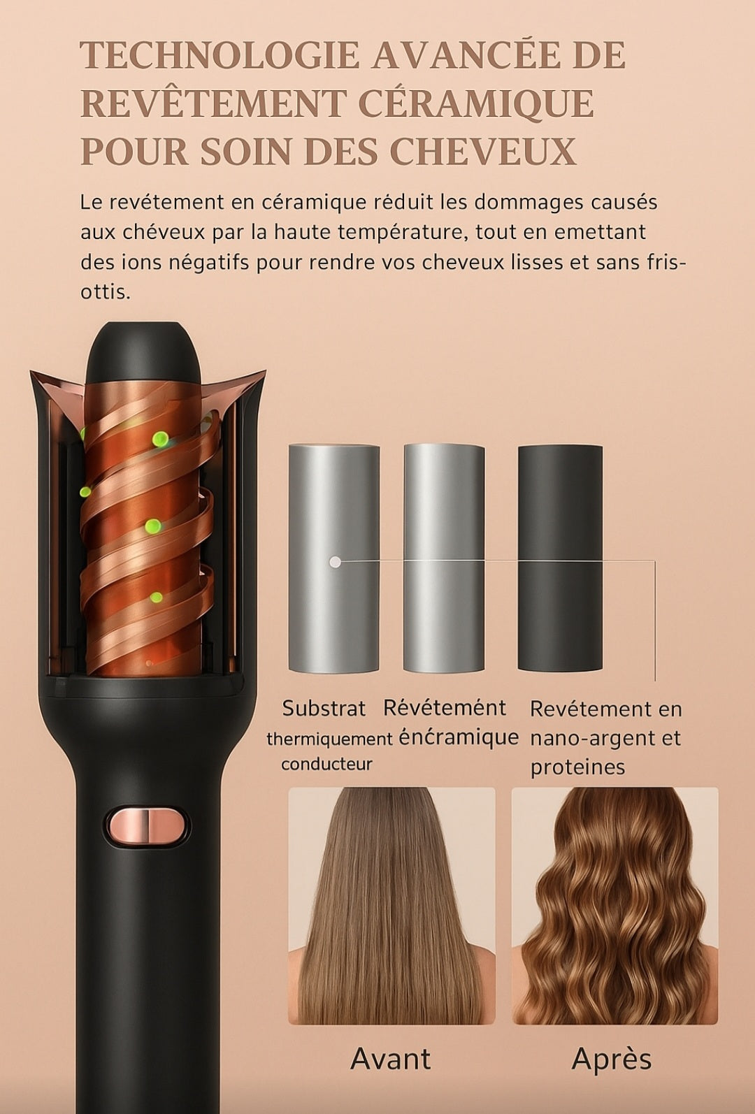 Fer à friser à rotation automatique